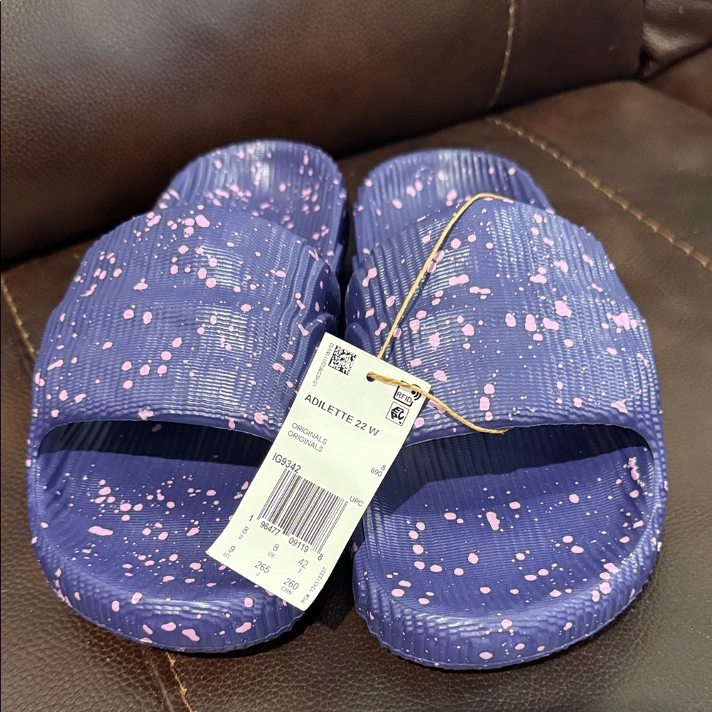 Adidas Adilette Slides in Purple and Pink